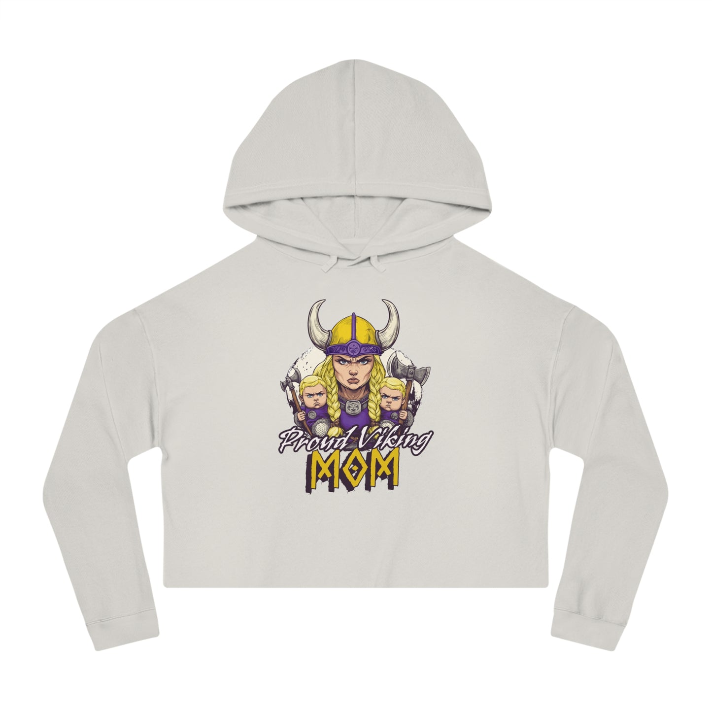 Proud Viking Mom Cropped Hooded Sweatshirt