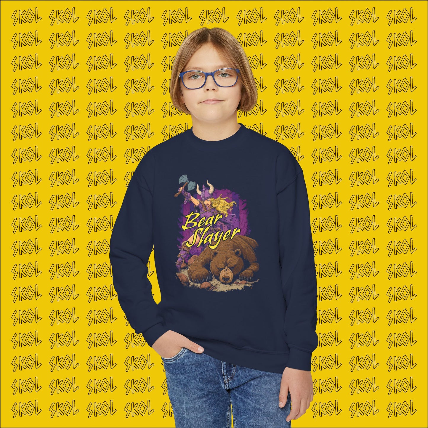 Bear Slayer Youth Crewneck Sweatshirt