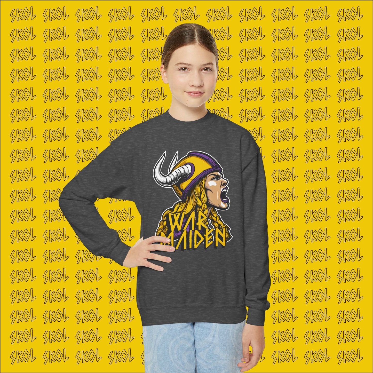 War Maiden Youth Crewneck Sweatshirt