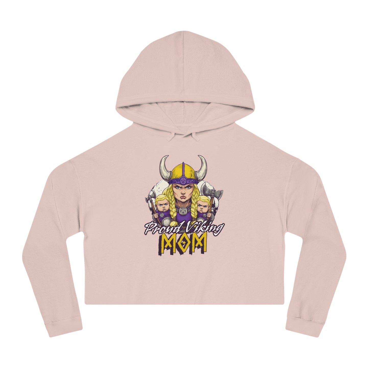 Proud Viking Mom Cropped Hooded Sweatshirt