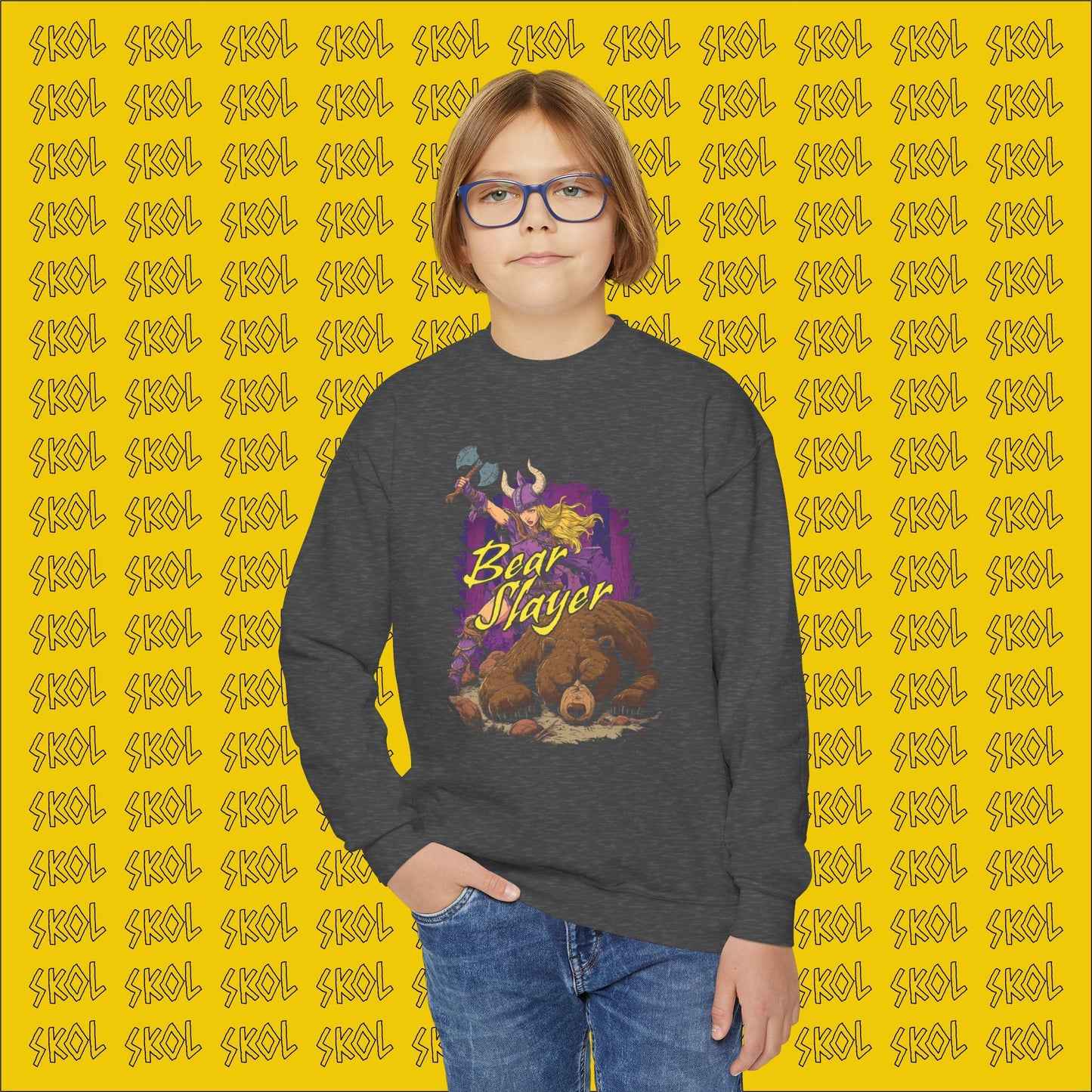 Bear Slayer Youth Crewneck Sweatshirt