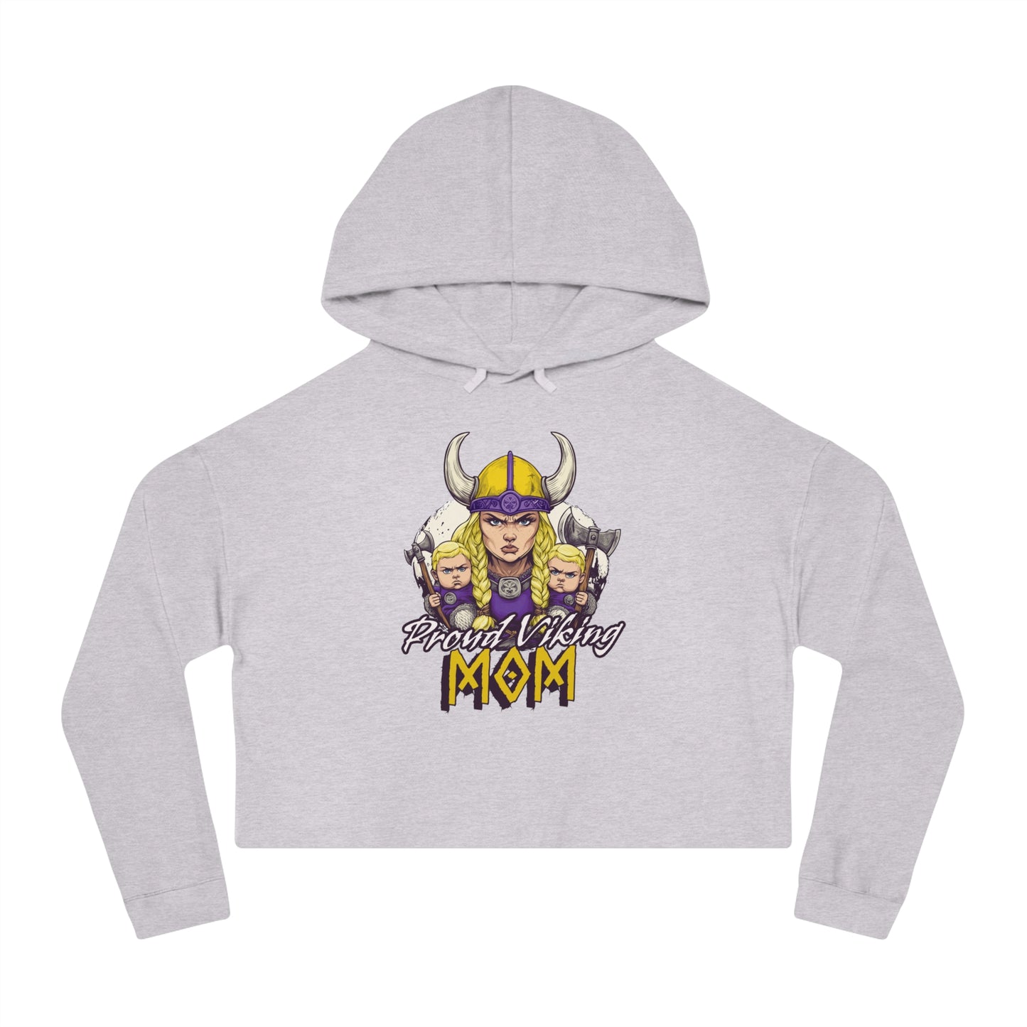 Proud Viking Mom Cropped Hooded Sweatshirt