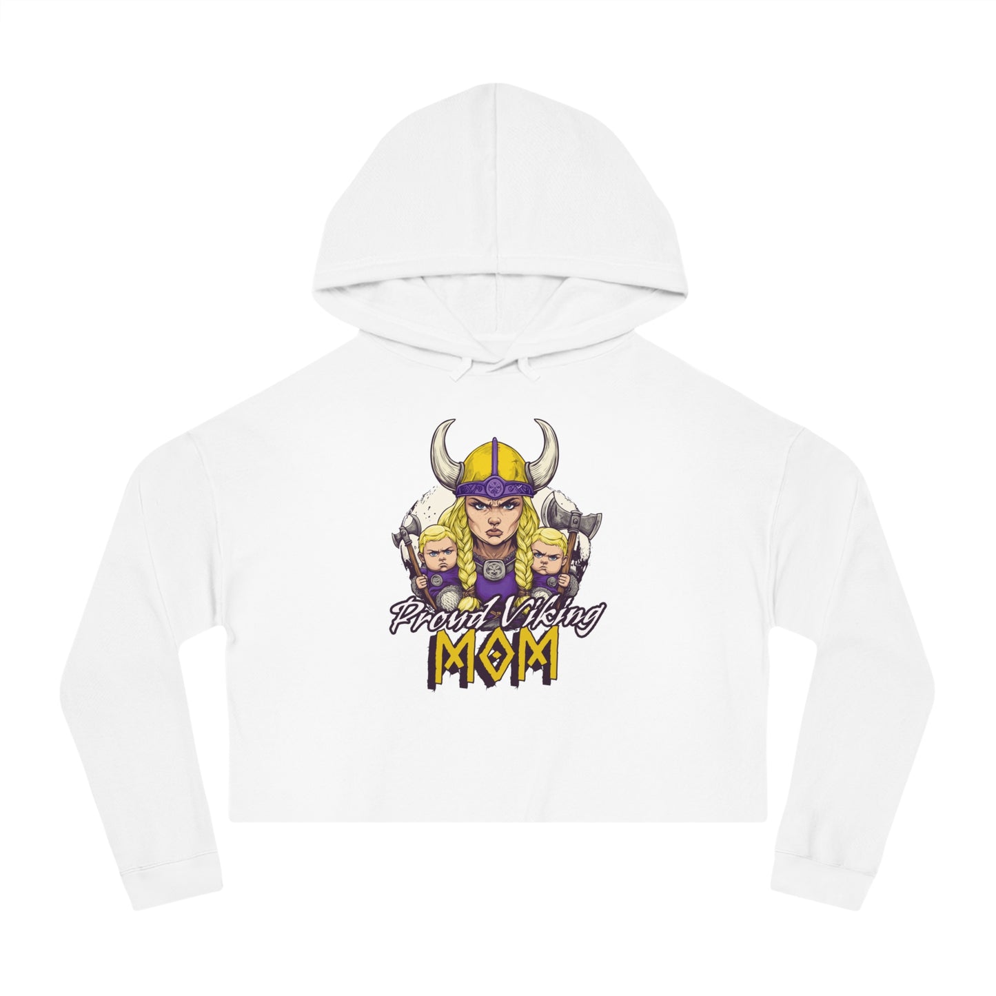 Proud Viking Mom Cropped Hooded Sweatshirt