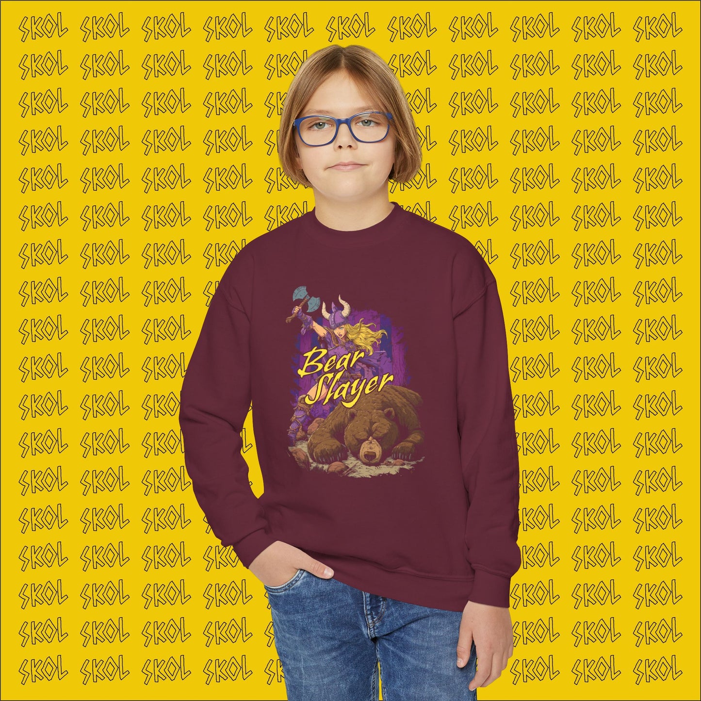 Bear Slayer Youth Crewneck Sweatshirt