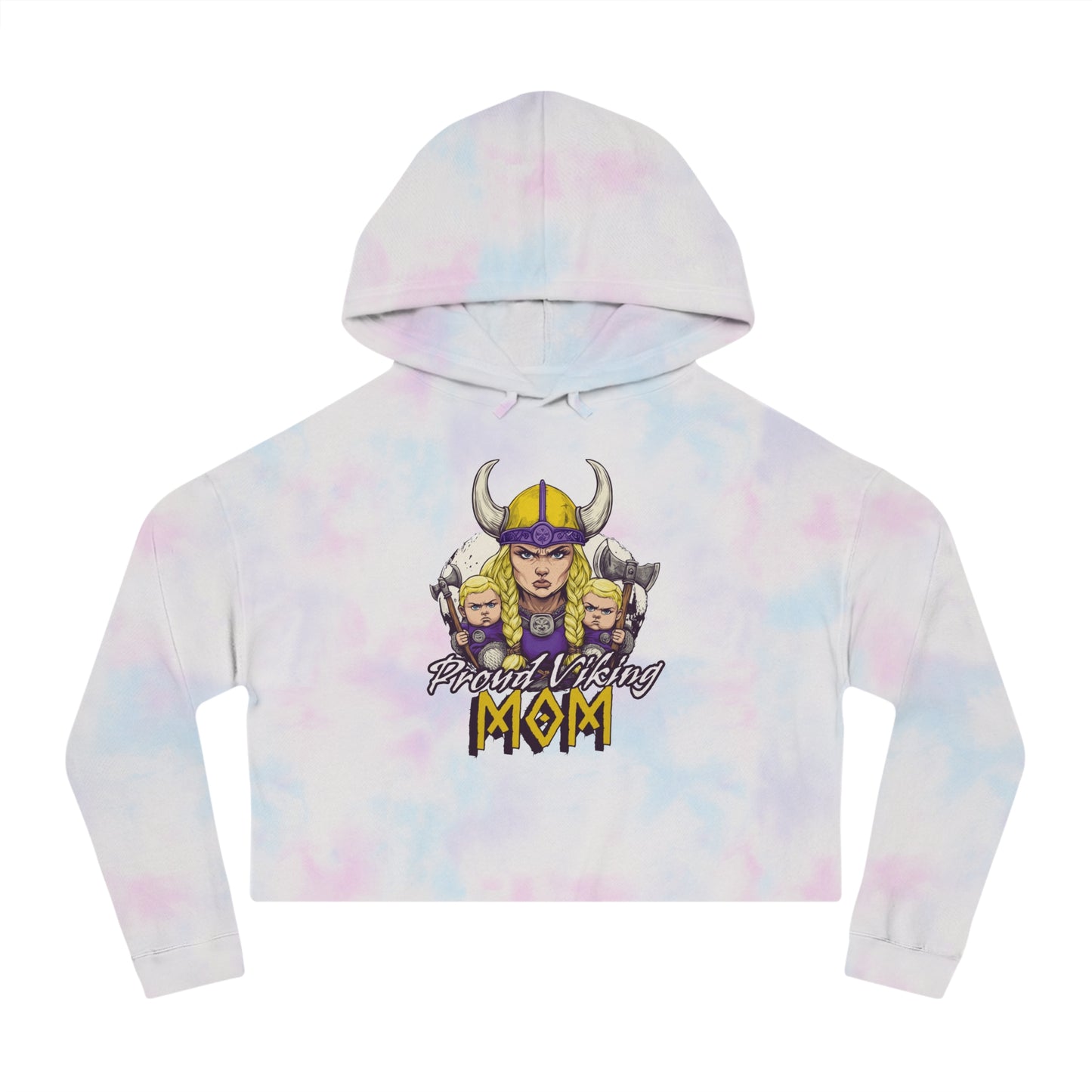 Proud Viking Mom Cropped Hooded Sweatshirt