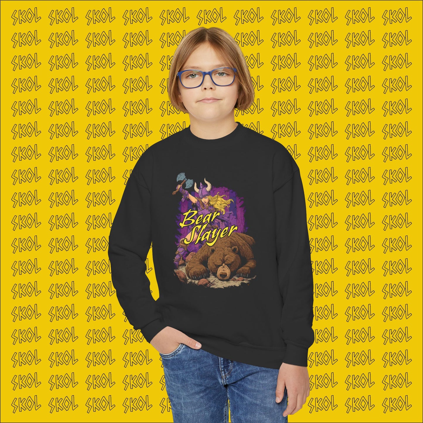 Bear Slayer Youth Crewneck Sweatshirt