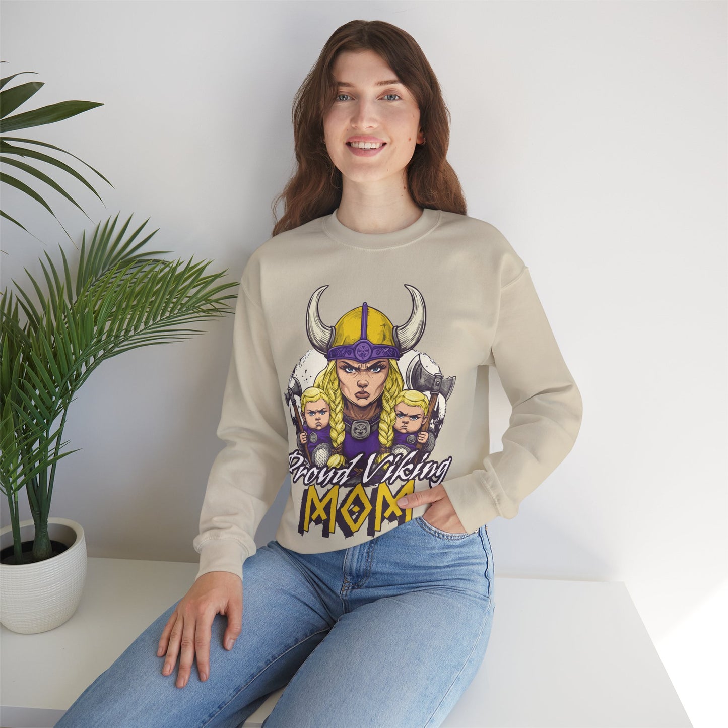 Proud Viking Mom Unisex Heavy Blend™ Crewneck Sweatshirt