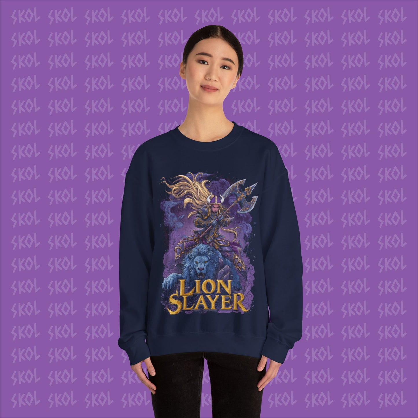 Lion Slayer Unisex Heavy Blend™ Crewneck Sweatshirt