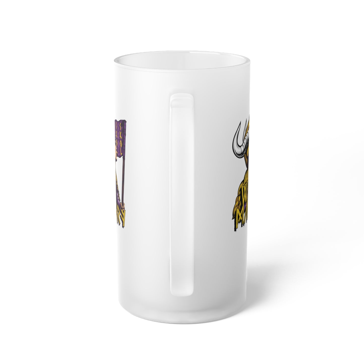 War Maiden Viktory Frosted Glass Beer Mug