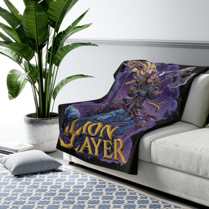 Lion Slayer Sherpa Fleece Blanket