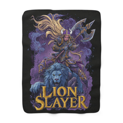 Lion Slayer Sherpa Fleece Blanket