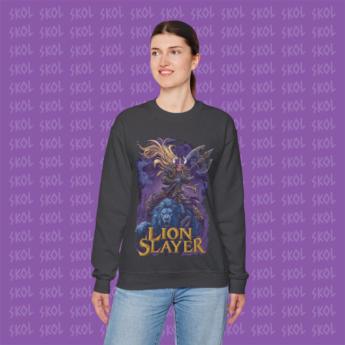 Lion Slayer Unisex Heavy Blend™ Crewneck Sweatshirt