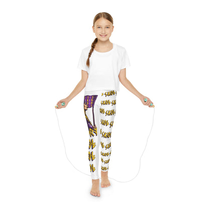 Viktory & SKOL | Youth Full-Length White Leggings (AOP)