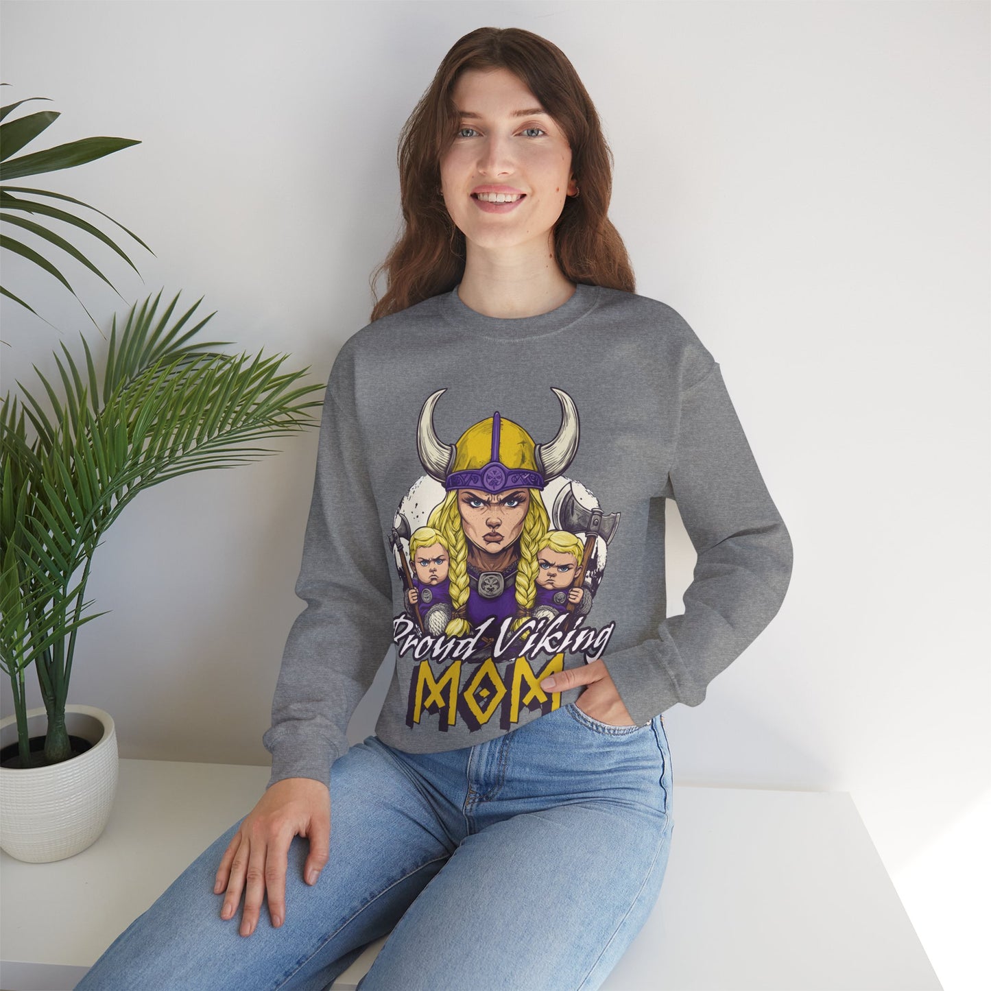 Proud Viking Mom Unisex Heavy Blend™ Crewneck Sweatshirt