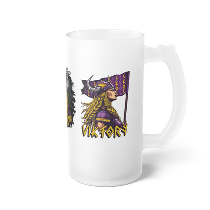 War Maiden Viktory Frosted Glass Beer Mug