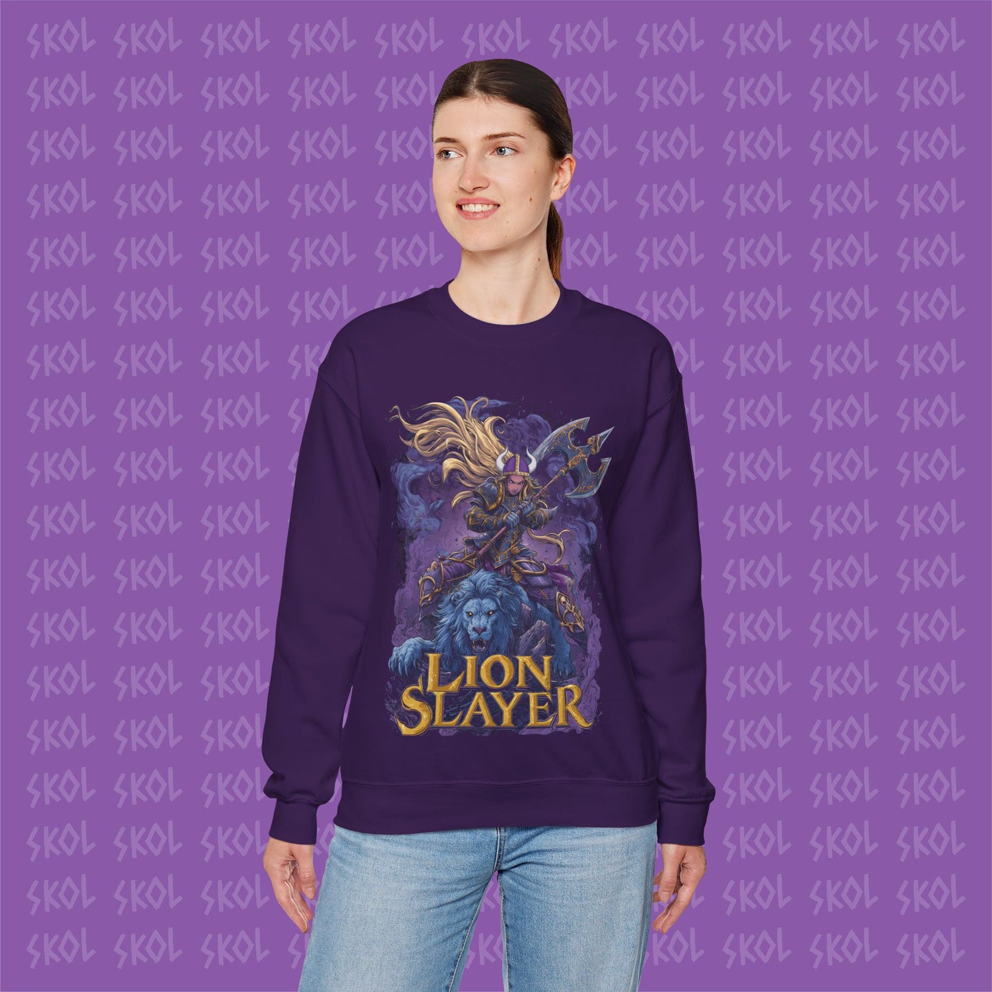 Lion Slayer Unisex Heavy Blend™ Crewneck Sweatshirt