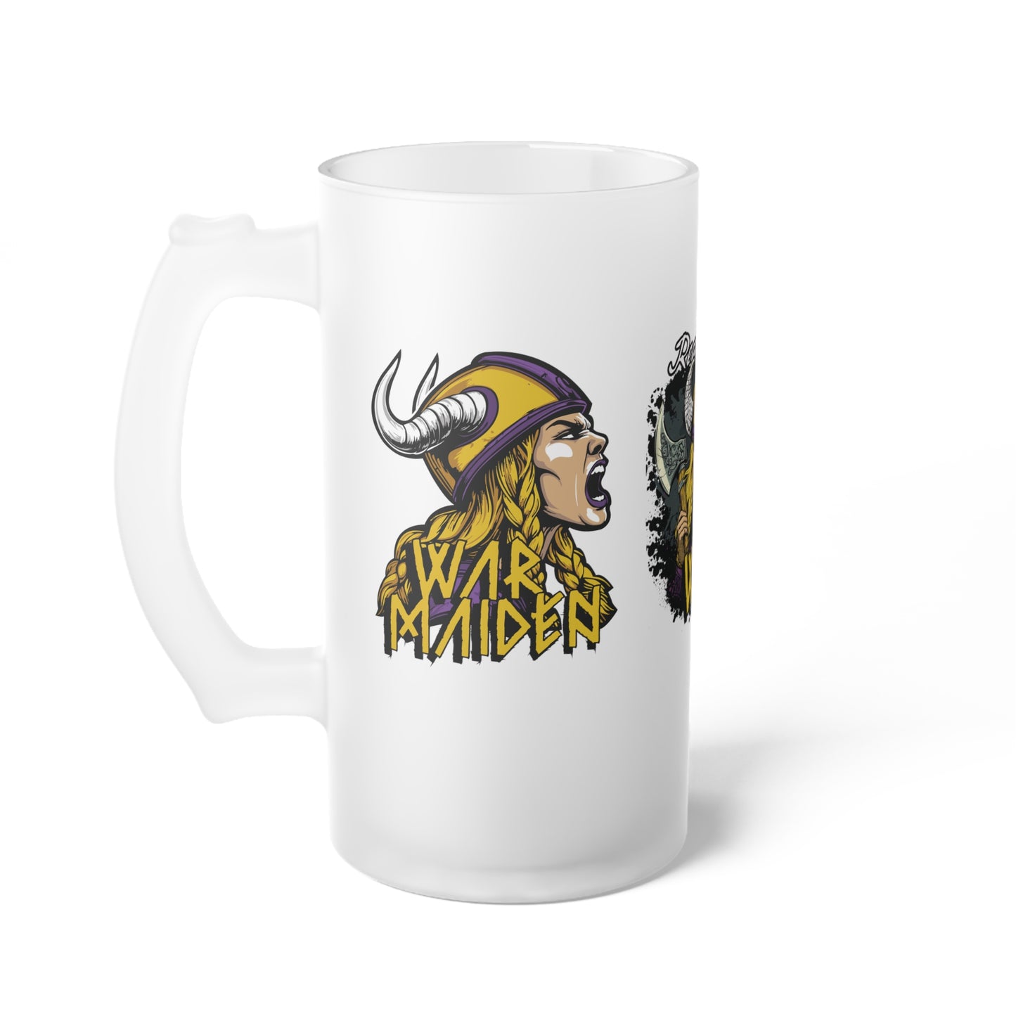 War Maiden Viktory Frosted Glass Beer Mug