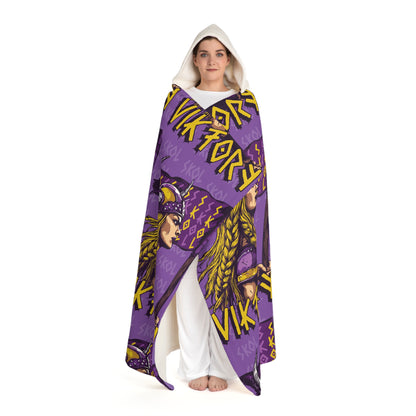 Viktory Hooded Purple Sherpa Fleece Blanket